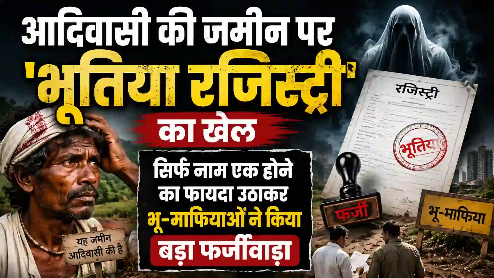 आदिवासी की जमीन पर ‘भूतिया रजिस्ट्री’ का खेल, सिर्फ नाम एक होने का फायदा उठाकर भू-माफियाओं ने किया बड़ा फर्जीवाड़ा
